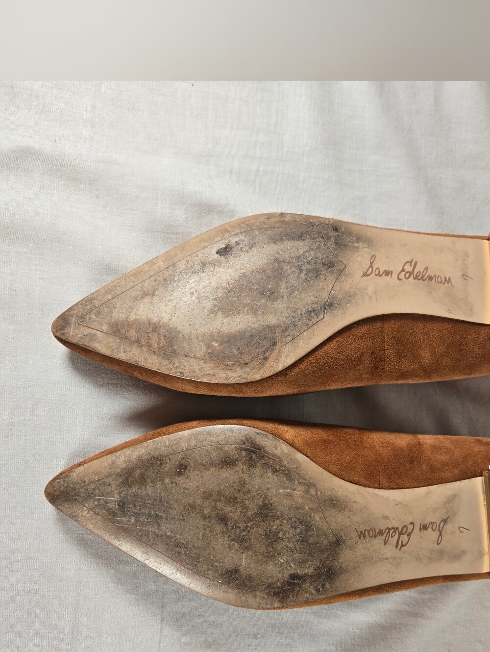 Sam Edelman Reyanne Suede Spike Pointed Toe Flats Chestnut Brown Women's 7M - Picture 5 of 5
